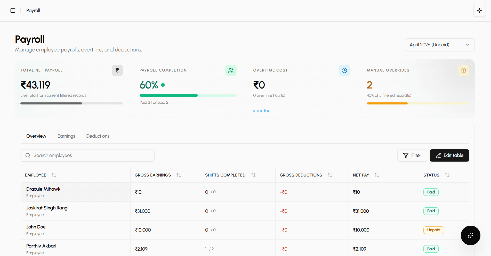 Payroll App Screenshot