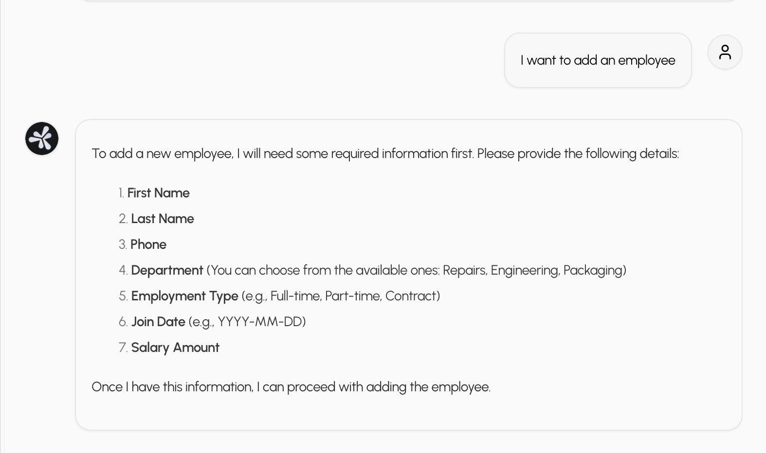 AI Add Employee Step 1