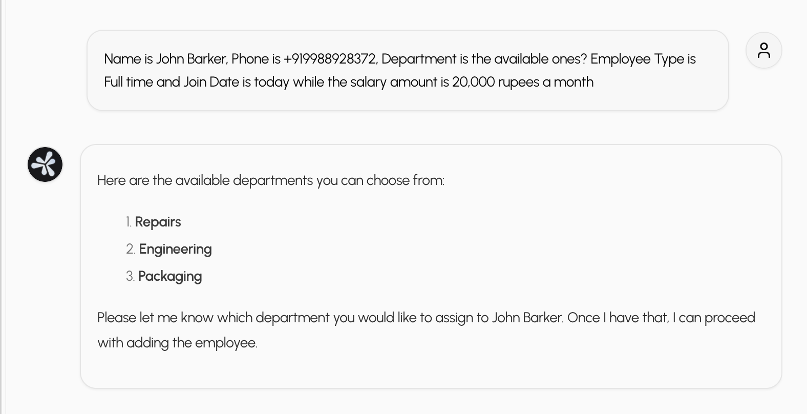 AI Add Employee Step 2
